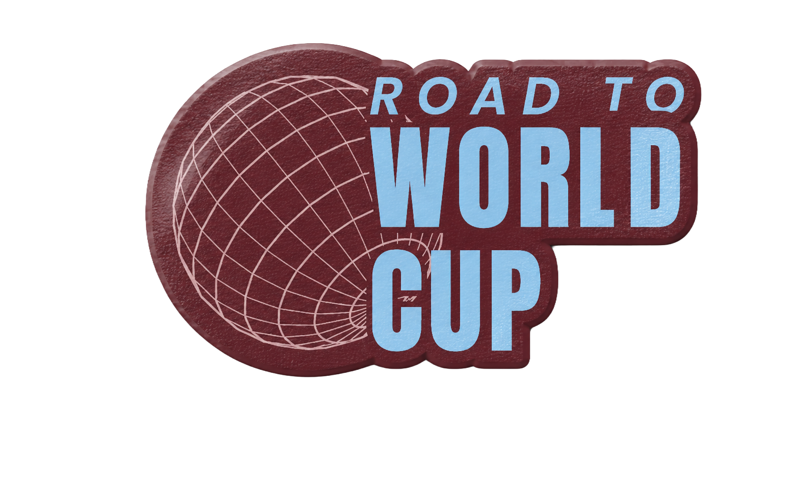Road to World Cup sticker bordo celeste textura